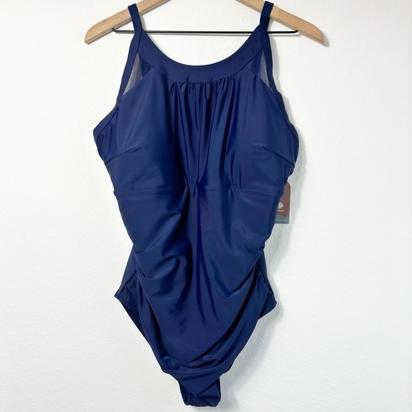 SMISMIVO BLUE ONE PIECE WOMEN SWIMSUIT PLUS SIZE XXL NEW WITH TAGS SWIMWEAR - Picture 1 of 9